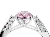 White gold Fancy Pink Pear Cut Diamond Channel Set Solitaire Ring with Four-Prong Setting_73