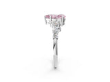White gold Fancy Pink Pear Cut Diamond Cluster Pavé Band with Four-Prong Setting_14
