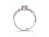 White gold Fancy Pink Pear Cut Diamond Cluster Pavé Band with Four-Prong Setting_15
