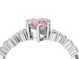 White gold Fancy Pink Pear Cut Diamond Cluster Pavé Band with Four-Prong Setting_16