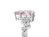 White gold Fancy Pink Pear Cut Diamond Cluster Pavé Band with Four-Prong Setting_17