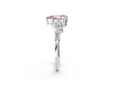 White gold Fancy Pink Pear Cut Diamond Cluster Pavé Band with Four-Prong Setting_5
