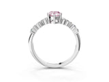 White gold Fancy Pink Pear Cut Diamond Cluster Pavé Band with Four-Prong Setting_6
