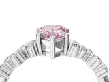 White gold Fancy Pink Pear Cut Diamond Cluster Pavé Band with Four-Prong Setting_7