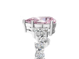 White gold Fancy Pink Pear Cut Diamond Cluster Pavé Band with Four-Prong Setting_8