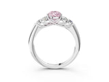 White gold Fancy Pink Pear  Cut Diamond Cluster Ring with Round Accent Stones and Prong Setting on a Classic Band_52
