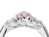 White gold Fancy Pink Pear  Cut Diamond Cluster Ring with Round Accent Stones and Prong Setting on a Classic Band_53