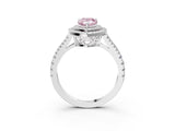 White gold Fancy Pink Pear Cut Diamond Double Halo Ring with Pavé Band and Prong Setting_105