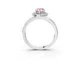 White gold Fancy Pink Pear Cut Diamond Double Halo Ring with Split Shank and Four-Prong Setting_3