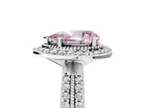 White gold Fancy Pink Pear Cut Diamond Double Halo Ring with Split Shank and Four-Prong Setting_5