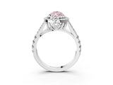 White gold Fancy Pink Pear Cut Diamond Double Halo Ring with Split Shank and Prong Setting_30