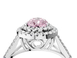 White gold Fancy Pink Pear Cut Diamond Double Halo Ring with Split Shank and Prong Setting_31