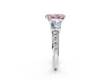 White gold Fancy Pink Pear Cut Diamond Engagement Ring with Baguette Side Stones and Channel Set Band_34