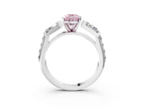 White gold Fancy Pink Pear Cut Diamond Engagement Ring with Baguette Side Stones and Channel Set Band_35