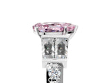 White gold Fancy Pink Pear Cut Diamond Engagement Ring with Baguette Side Stones and Channel Set Band_37