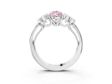 White gold Fancy Pink Pear  Cut Diamond Engagement Ring with Bezel Set Round Side Stones and Prong Setting_52