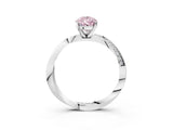 White gold Fancy Pink Pear Cut Diamond Engagement Ring with Side Stone Accents and Four-Prong Setting_27