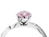 White gold Fancy Pink Pear Cut Diamond Engagement Ring with Side Stone Accents and Four-Prong Setting_28