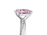 White gold Fancy Pink Pear Cut Diamond Engagement Ring with Side Stone Accents and Four-Prong Setting_77