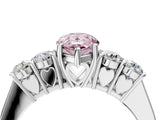 White gold Fancy Pink Pear  Cut Diamond Five-Stone Prong Set White Gold Ring_35