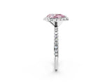 White gold Fancy Pink Pear  Cut Diamond Floral Halo Engagement Ring with Pavé Band and Prong Setting_51