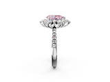 White gold Fancy Pink Pear  Cut Diamond Floral Halo Pave Band with Prong Setting_38