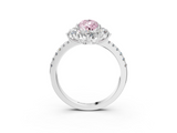 White gold Fancy Pink Pear  Cut Diamond Floral Halo Pave Band with Prong Setting_42