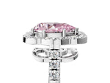White gold Fancy Pink Pear Cut Diamond Floral Halo Split Shank Prong Setting Ring_5