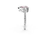 White gold Fancy Pink Pear Cut Diamond Halo Engagement Ring with Pavé Band and Prong Setting_41