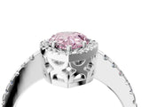 White gold Fancy Pink Pear Cut Diamond Halo Engagement Ring with Pavé Band and Prong Setting_43