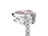 White gold Fancy Pink Pear Cut Diamond Halo Engagement Ring with Pavé Band and Prong Setting_44