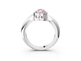 White gold Fancy Pink Pear  Cut Diamond Halo Engagement Ring with Split Shank and Four-Prong Setting_93
