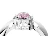 White gold Fancy Pink Pear  Cut Diamond Halo Engagement Ring with Split Shank and Four-Prong Setting_95