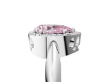 White gold Fancy Pink Pear  Cut Diamond Halo Engagement Ring with Split Shank and Four-Prong Setting_96