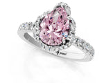 White gold Fancy Pink Pear Cut Diamond Halo Pave Band with Four-Prong Setting_4