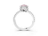 White gold Fancy Pink Pear Cut Diamond Halo Pave Band with Four-Prong Setting_6