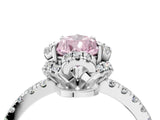 White gold Fancy Pink Pear Cut Diamond Halo Pave Band with Four-Prong Setting_7