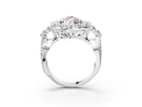 White gold Fancy Pink Pear Cut Diamond Halo Ring with Pavé Band and Four-Prong Setting_64