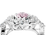 White gold Fancy Pink Pear Cut Diamond Halo Ring with Pavé Band and Four-Prong Setting_65
