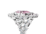 White gold Fancy Pink Pear Cut Diamond Halo Ring with Pavé Band and Four-Prong Setting_66