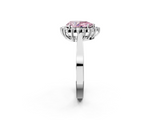 White gold Fancy Pink Pear  Cut Diamond Halo Ring with Round Brilliant Halo and Solitaire Band_87