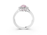 White gold Fancy Pink Pear  Cut Diamond Halo Ring with Round Brilliant Halo and Solitaire Band_88