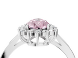 White gold Fancy Pink Pear  Cut Diamond Halo Ring with Round Brilliant Halo and Solitaire Band_89
