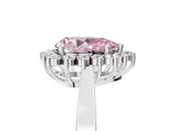 White gold Fancy Pink Pear  Cut Diamond Halo Ring with Round Brilliant Halo and Solitaire Band_90