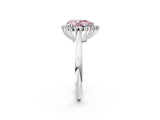White gold Fancy Pink Pear  Cut Diamond Halo Ring with Solitaire Band and Prong Setting_55