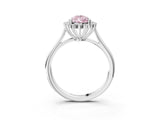 White gold Fancy Pink Pear  Cut Diamond Halo Ring with Solitaire Band and Prong Setting_56
