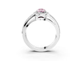 White gold Fancy Pink Pear Cut Diamond Halo Ring with Split Shank Pavé Band and Four-Prong Setting_15