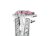 White gold Fancy Pink Pear Cut Diamond Halo Ring with Split Shank Pavé Band and Four-Prong Setting_17