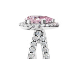 White gold Fancy Pink Pear Cut Diamond Halo Ring with Split Shank Pavé Band and Prong Setting_85