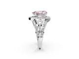 White gold Fancy Pink Pear Cut Diamond Halo Ring with Split Shank and Bezel Accents and Four-Prong Setting_2